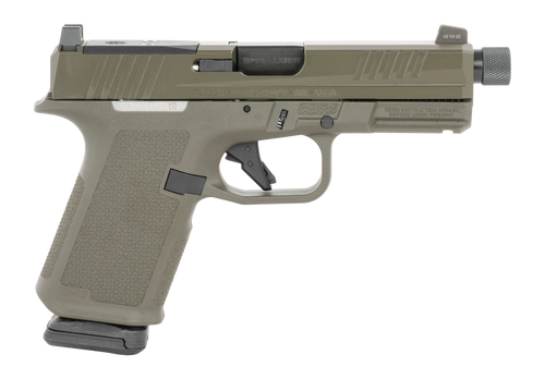 Ruger RXM Exclusive Compact 9mm 4" Threaded Barrel, OD Green Optic Ready/Serrated Slide, OD Green Frame, RMSc/RMR/DeltaPoint Pro Footprint, 15 Rd
