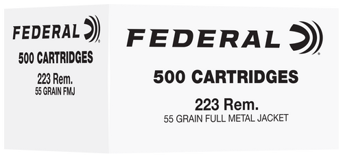 Federal 223 Remington 55gr Full Metal Jacket 500 Per Box