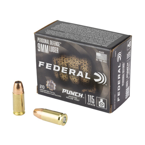 Federal Punch 9mm Luger 115gr Jacketed Hollow Point 20/Box