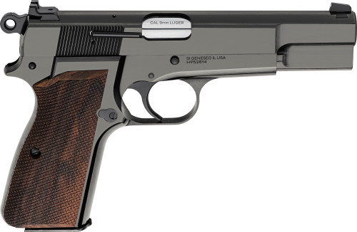 Springfield SA-35 9mm, 4.7" Barrel, Polished Blued Finish, Walnut Grips, 15rd