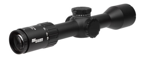 Sig Whiskey 6  Scope, 3-18X Magnification, 44MM Objective, 30mm Main Tube, 1st Focal Plane, MRAD Milling Hunter 2.0 Reticle, Matte Finish, Black