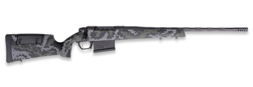 Weatherby 307 Range XP 2.0 7mm Rem, 26" Graphite Black, Threaded, Drilled-Tapped , Black-Gray-Green Sponging, Adj Cheek, Muzzle Brake, 5rd