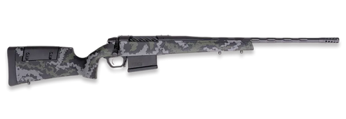 Weatherby 307 Range XP 2.0 7mm Rem, 26" Graphite Black, Threaded, Drilled-Tapped , Black-Gray-Green Sponging, Adj Cheek, Muzzle Brake, 5rd