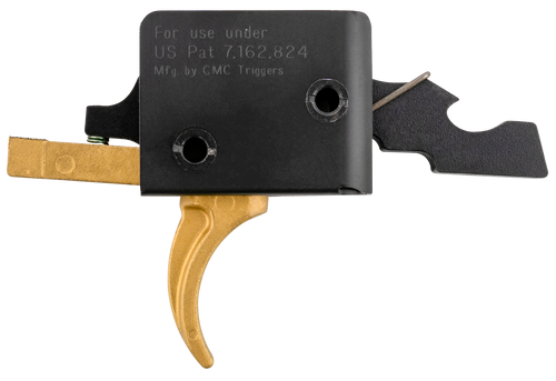 CMC Triggers Drop-In Gold Finger Single-Stage Curved Trigger with 3-3.50 lbs Draw Weight & Gold Finish for AR-15,AR-10 Ambidextrous