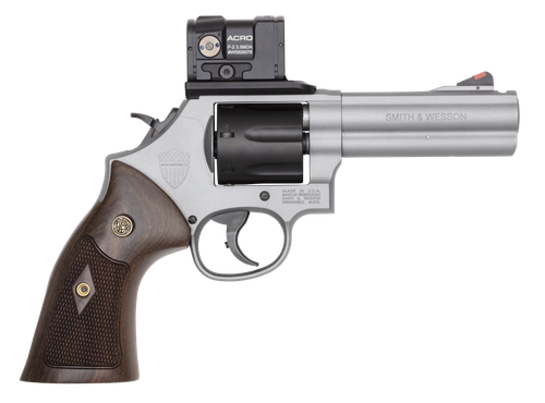 Smith & Wesson Model 686 Plus Spec Series R Revolver 357 Mag/38 Special +P, 4.13" Ported Barrel, Aimpoint ACRO P-2 Optic, Checkered Wood Grips, 7 Rd
