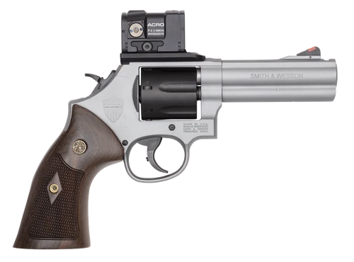 Smith & Wesson Model 686 Plus Spec Series R Revolver 357 Mag/38 Special +P, 4.13" Ported Barrel, Aimpoint ACRO P-2 Optic, Checkered Wood Grips, 7 Rd