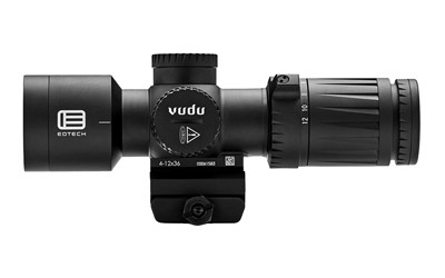 EOTECH Vudu Ultra Short Rifle Scope 4-12X36mm First Focal Plane, Compatible with Mini-ACOG Mounts, MD5 Illuminated MRAD Reticle, Black, Includes Mount