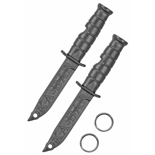 KA-BAR Knives Emergency Whistle, Survival Tool, Black, Made from Creamid Polymer, 2-Pack