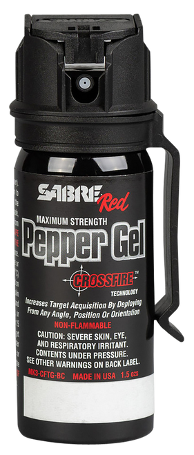 Sabre MK3CFTGBC Crossfire Pepper Gel 18 Bursts Range 18 ft Black