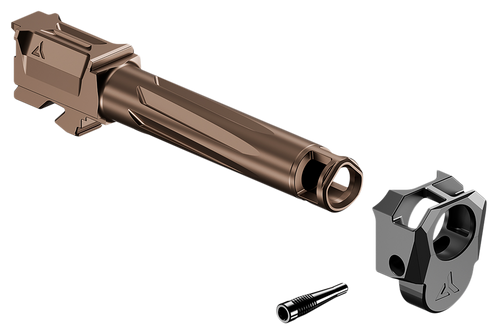 Radian Weapons RAMJET Barrel, AFTERBURNER Compensator, 9mm, DLC Finish, Bronze and Black, INTRA-LOK Mounting System, Fits Glock 19/19X/45 Gen5