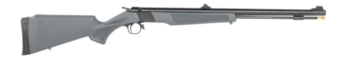 CVA Wolf 50 Caliber 24" Blued Single Shot Barrel, Blued Drilled & Tapped Steel Receiver, Adjustable Stealth Gray Synthetic Stock