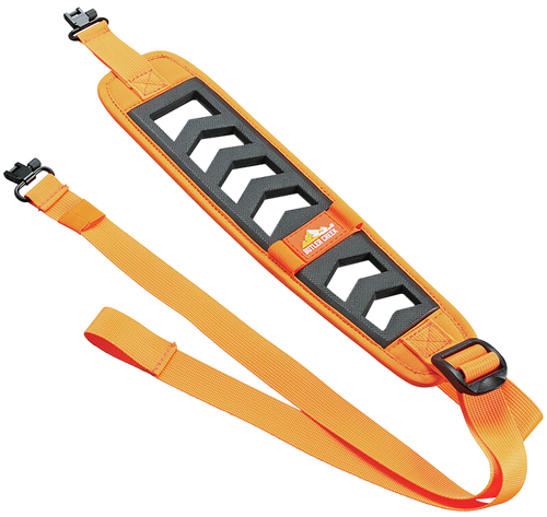 Butler Creek Featherlight Sling made of Blaze Orange Foam with 22"-36" OAL, 3" W, Adjustable Design, 2 Cartridge Loops & Swivels for Rifles