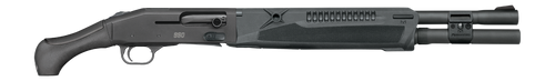Mossberg 990 Aftershock SFX 12 Ga, 3" Chamber, 18.5" Barrel, Heat Shield, Fixed Choke, Matte Blued, Black, AfterShock Grip, Fiber Optic, Optic-Ready, Shield RMSc, 5rd