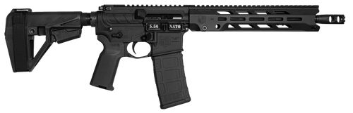 Diamondback DB15, Obsidian Series, Semi-automatic , AR-15, 5.56 NATO, 11.5" Threaded Barrel, 1/2x28 Thread Pitch, Carbine Length Gas System, 11" M-Lok Handguard, Anodized Finish, Black, SBA5 Brace, 30rd, 1 Magazine