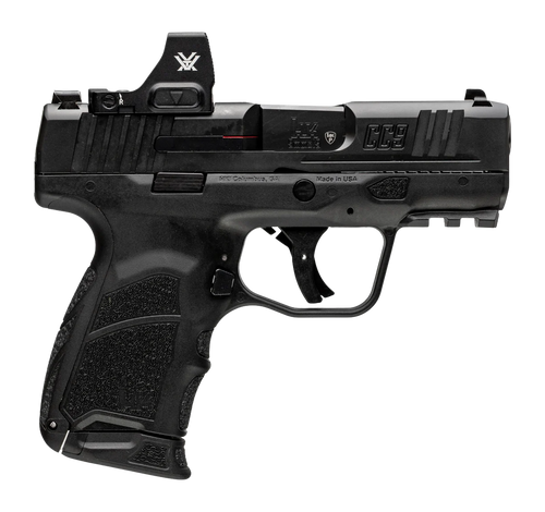 HK CC9 9mm Vortex Red Dot, 3.32" Barrel, DLC Black, Front Tritium, 2x10rd Mags, Vortex Defender Open Emitter Red Dot Sight