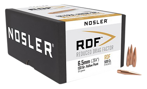 Nosler RDF Match 6.5 Creedmoor .264 130gr, Hollow Point Boat-Tail (HPBT) 500 Per Box -NOT AMMO-