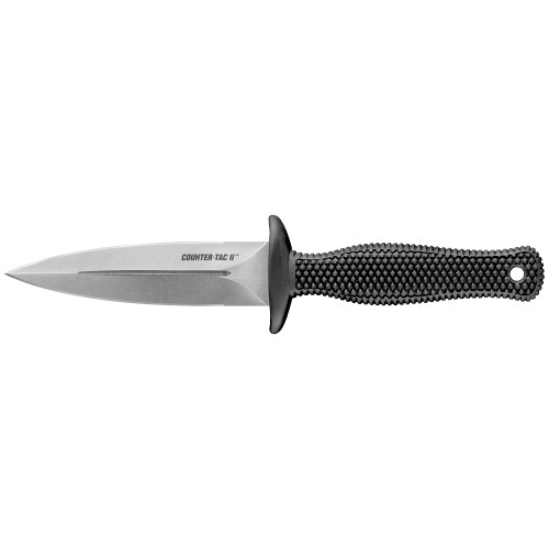 Cold Steel Counter Tac II, Fixed Blade Knife, AUS-8A, Plain Edge, 3.375" Blade, Secure-Ex Sheath