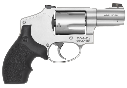 Smith & Wesson 940-3 9mm, 2.17" Barrel, Satin Silver, Rubber Grips, XS Night Sight, 5rd, 3 Moon Clips