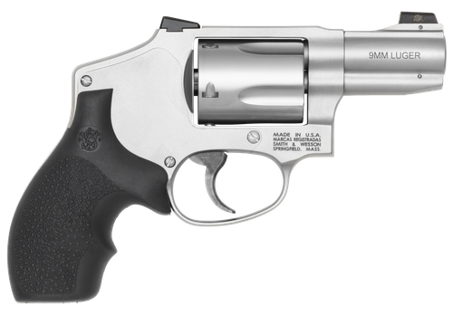 Smith & Wesson Model 940-3 9mm, 2.17" Barrel, Satin Silver, Rubber Grips, XS Night Sight, 5rd, 3 Moon Clips