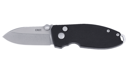 CRKT Squid Folding Knife, 2.27" Stonewashed D2 Blade, Black G10 Handle, Button Lock, 2474C
