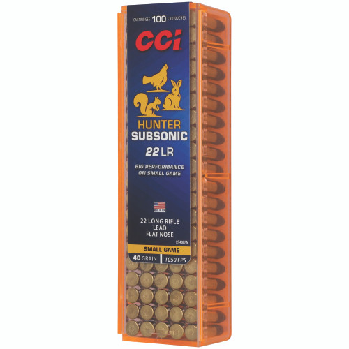 CCI Subsonic 22 LR, 40gr, Silencer Hollow Point, 100rd per Box