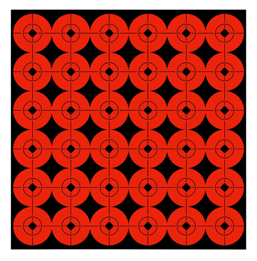 Birchwood Casey Target 360 Spots 1" Red Bullseye Adhesive 36/Page, 10 Page/Pack