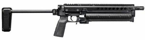 Kel-Tec KP50 w/Brace 5.7x28mm, 9.5" Threaded Barrel, Picatinny Rail Rear Adapter, Ambidextrous Safety, Jungle Clip, 50rd, 2 mags