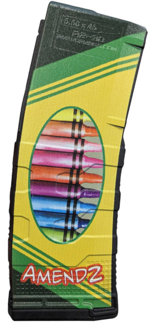 Amend2 AR-15 Magazine 5.56mm CRAYON BULLETS Polymer Construction, 30 Ed