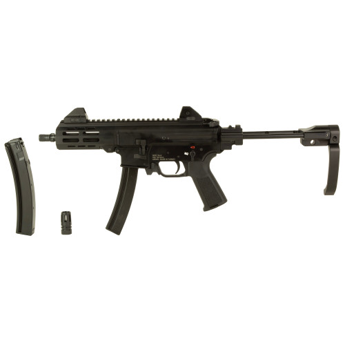 SDS MAC IX 9mm, 6.5" Threaded Barrel, Black Anodize, Tailhook Retractable Brace, 30rd, 2 mags