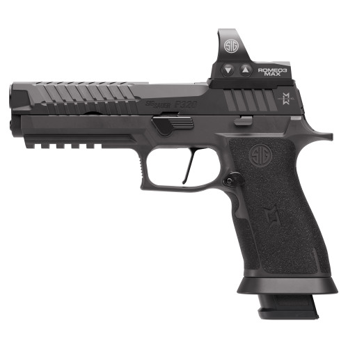 Sig P320 MAX 2.0 9mm, 5" Bull Barrel, Nitron Black, Romeo3X 6MOA Optic, Pro Footprint Optic Ready Slide, TXG Tungsten-Infused XFULL Grip Module, Flared Magwell, 4x21rd Mags