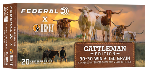 Federal Hammerdown Henry Cattlemens Edition, .30-30 Winchester, 150gr, Soft Point, 20rd per Box