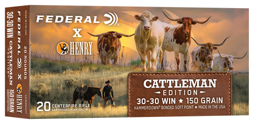 Federal Hammerdown Henry Cattlemens Edition, .30-30 Winchester, 150gr, Soft Point, 20rd per Box