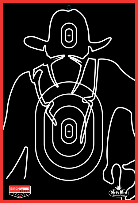 Birchwood Casey Dirty Bird, 12" x 18" Gunslinger Silhouette Target, 6 Targets