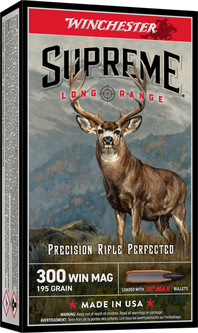 Winchester Supreme LR 300WM 195gr BC MAX 20rd, 10rd Box