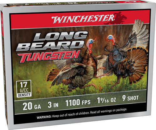 Winchester Long Beard TS17 20 Ga 3" 1-9/16OZ #9 5rd box, 10 Boxes Per Case