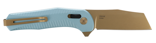 SOG Knives & Tools Diverge XR, Folding Knife, 3" Sheepsfoot Straight Edge, Aluminum Handle, Blue, PVD D2 Construction