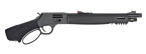 Henry H12 Bear's Leg 44 Mag-44 Special, 13.8" Threaded Barrel, Blued, Black, Adj Semi-Buckhorn Rear, Brass Bead Front, 4rd