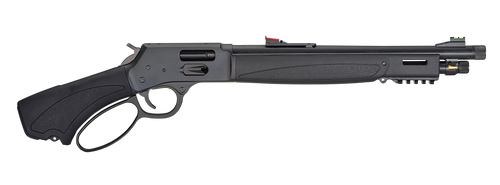 Henry H12 Bears Leg 357 Mag-38 Special, 13.8" Threaded Barrel, Blued, Black, Adj Semi-Buckhorn Rear, Brass Bead Front, 4rd