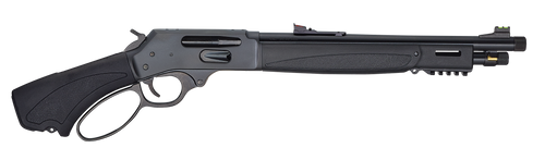 Henry H9 Bears Leg 30-30 Winchester, 13.8" Threaded Barrel, Blued, Black, Adj Semi-Buckhorn Rear, Brass Bead Front, 3rd