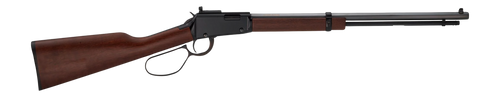 Henry H1 Frontier Carbine 22 LR, 16.5" Barrel, Octagon Blued, Large Loop, Straight Grip American Walnut, Adj Semi-Buckhorn Rear, Brass Bead Front, 13rd