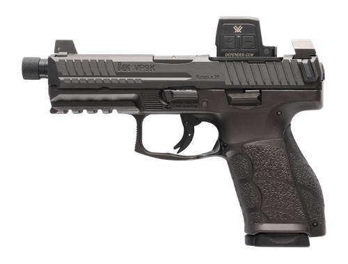 HK VP9A1 K Tactical w/Optic 9mm 15+1 4.70" Threaded Barrel, Black Polymer Frame w/Picatinny Rail, Textured Grip, Vortex CCW Dot Sight Included