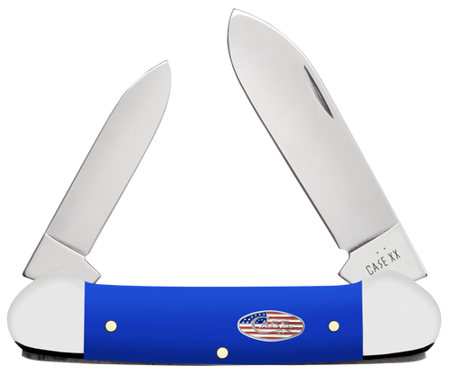 Case Canoe Folding 1.97" Pen/2.60" Spear Plain Tru-Sharp SS Blade, Smooth Royal Blue Synthetic Handle