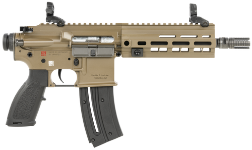 HK HK416 Pistol 22 LR 8.50" 10rd,Flat Dark Earth Rec with Flip-Up Front & Rear Sights