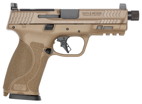 Smith & Wesson M&P9 M2.0 Exclusive 9mm, 4.7" Threaded Barrel, Flat Dark Earth, Optic Ready-Serrated Slide, 23rd