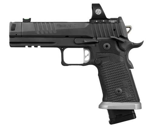Sig P211 GTO Optic 9mm,4.4" Bull Barrel, Black, Serrated Optic Slide, Beavertail, Picatinny, G10 Grip, Sig ROMEO3 PRO Red Dot, 23rd
