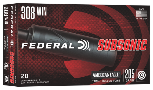 Federal 308 WIN 205gr HP Subsonic 10rd Box