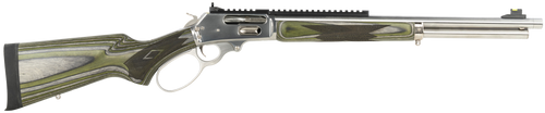 Marlin 1895 45-70 Gov 6rd,19.30" Stainless Threaded Barrel, Stainless Steel Receiver Picatinny Rail, Fixed Green Fixed Laminate Stock