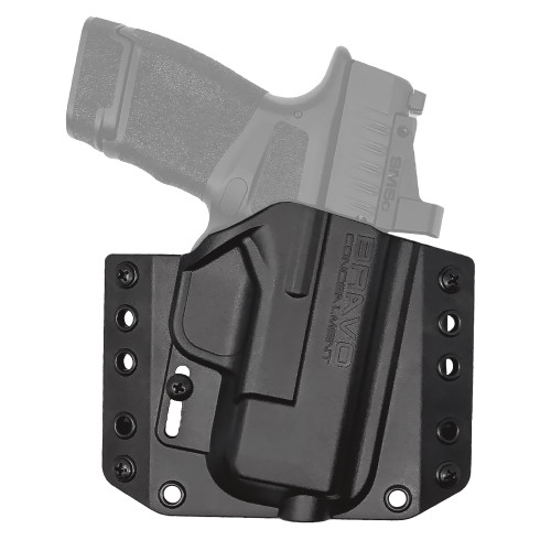 Bravo Concealment BCA, Outside Waistband Concealment Holster, 1.5" Belt Loops, Fits Springfield Hellcat, Black, Polymer, Does not fit HellcatrdP