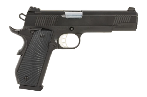Tisas 1911 Carry B45B, 1911, Full Size, 45ACP, 5" Barrel, Cerakote Finish, Black, Sunburst Texture G10 Grips, Novak White Dot Sights, 8rd, 2 mags