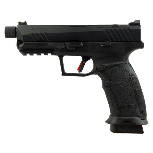 Tisas PX-9 Gen 3 Duty, Compact, 9mm, 4.69" Barrel - Threaded, Tenifer Finish, Black, Trigger Safety, Fiber Optic Front Sight, Optic Ready, 20rd, 2 mags, (1) 20-Round & (1) 18-Round, Interchangeable Back Straps and Side Panels